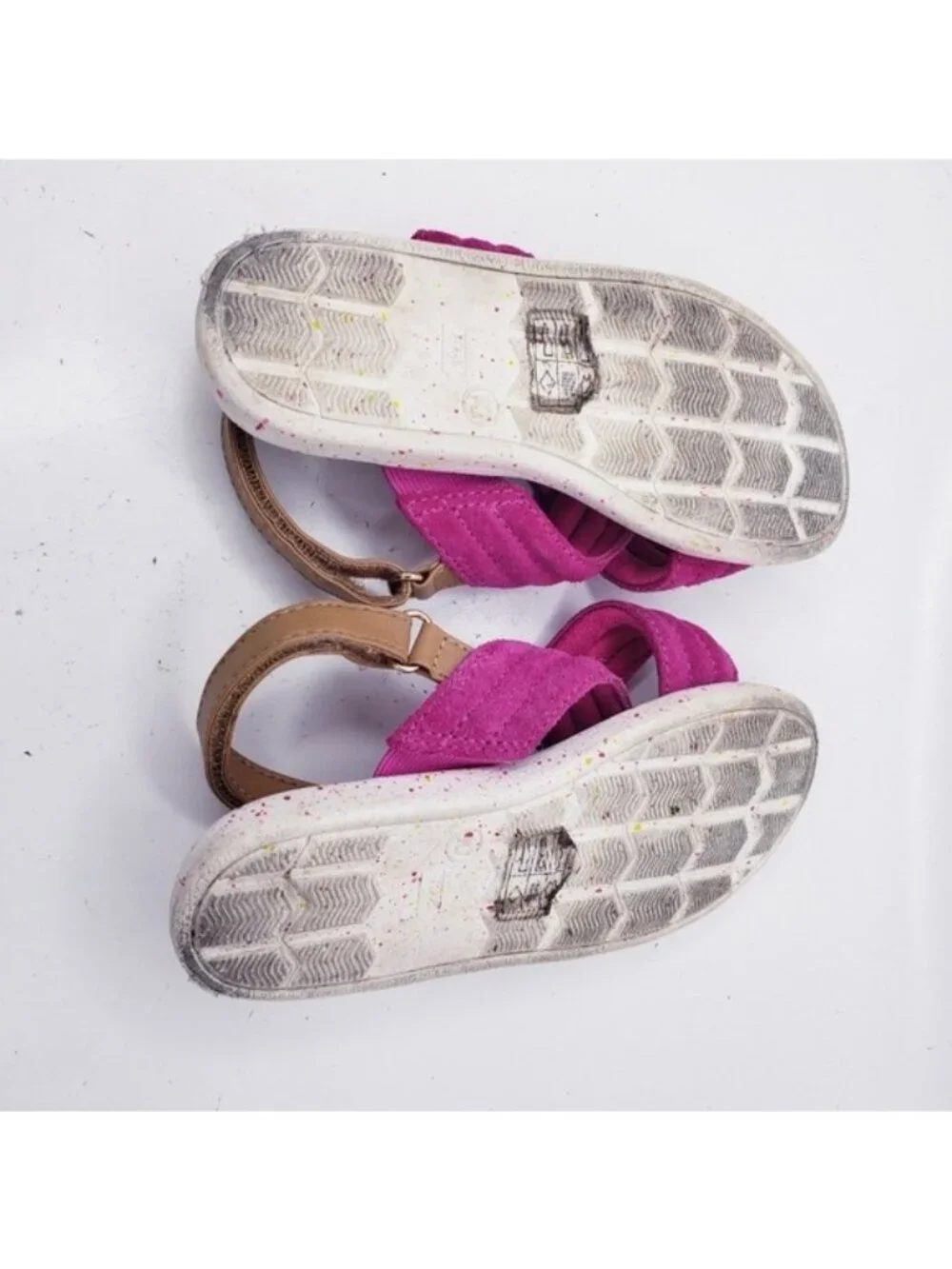 Toms Pink Tiny Viv Very Berry Suede Criss Cross Sandals Girls Toddler Size 10